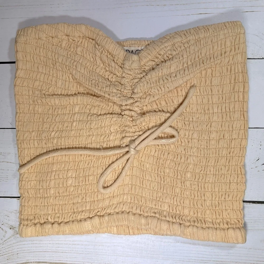 L*Space | Cottagecore Coastal Cowgirl Smocked Tahiti Tube Top In Melon | S - Picture 7 of 12